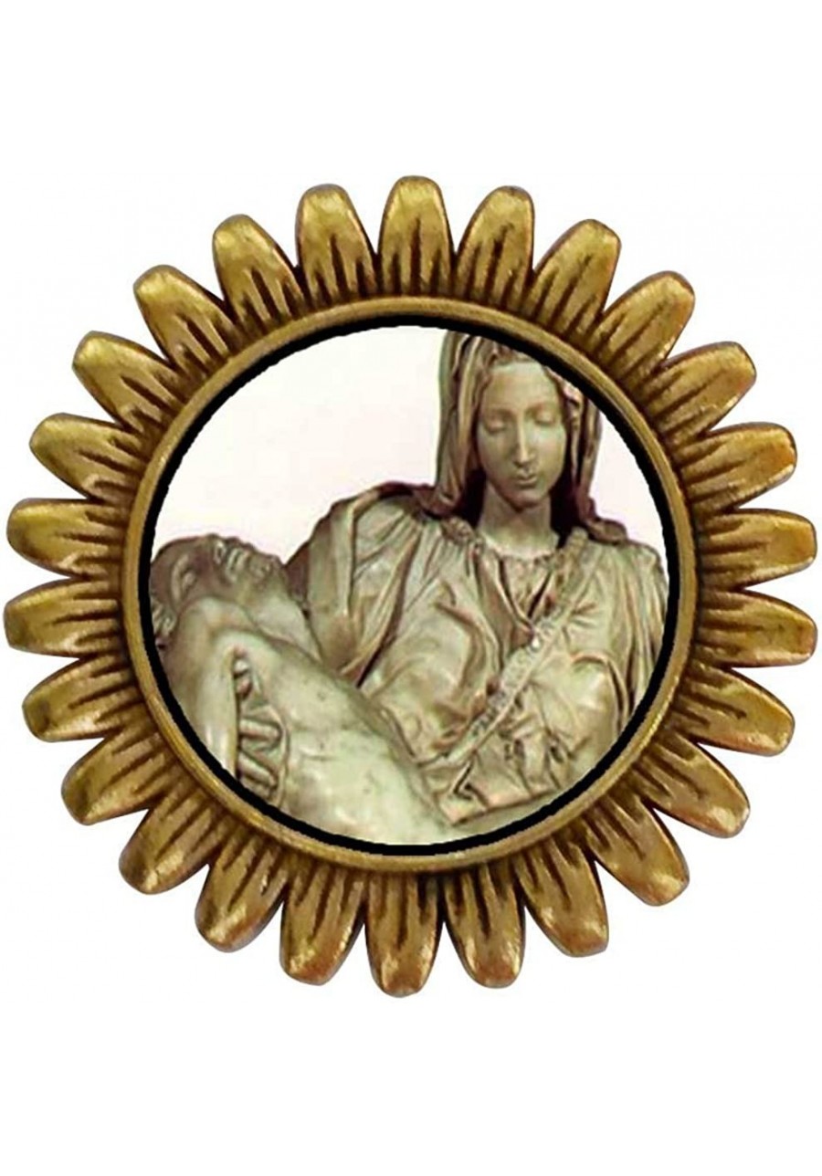 Ancient Style Gold-Plated Michelangelo La Pieta Art Sunflower Pins Brooch $23.67 Brooches & Pins