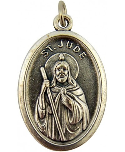 Silver Toned Base Saint Jude Patron of Lost Causes Pendant Medal 1 Inch $9.96 Pendants & Coins