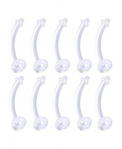 10PC Piercing Retainer Clear Bioflex Plastic 14G 16G 18G Nose Tongue Eyebrow Tragus Navel Belly $14.04 Piercing Jewelry