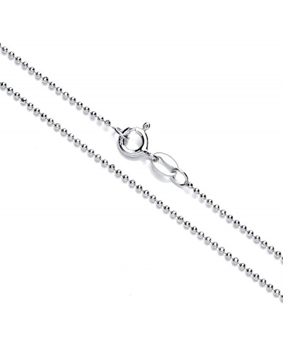 1mm thick solid sterling silver 925 Italian DIAMOND CUT BALL bead link style chain necklace chocker bracelet anklet - 15 20 2...