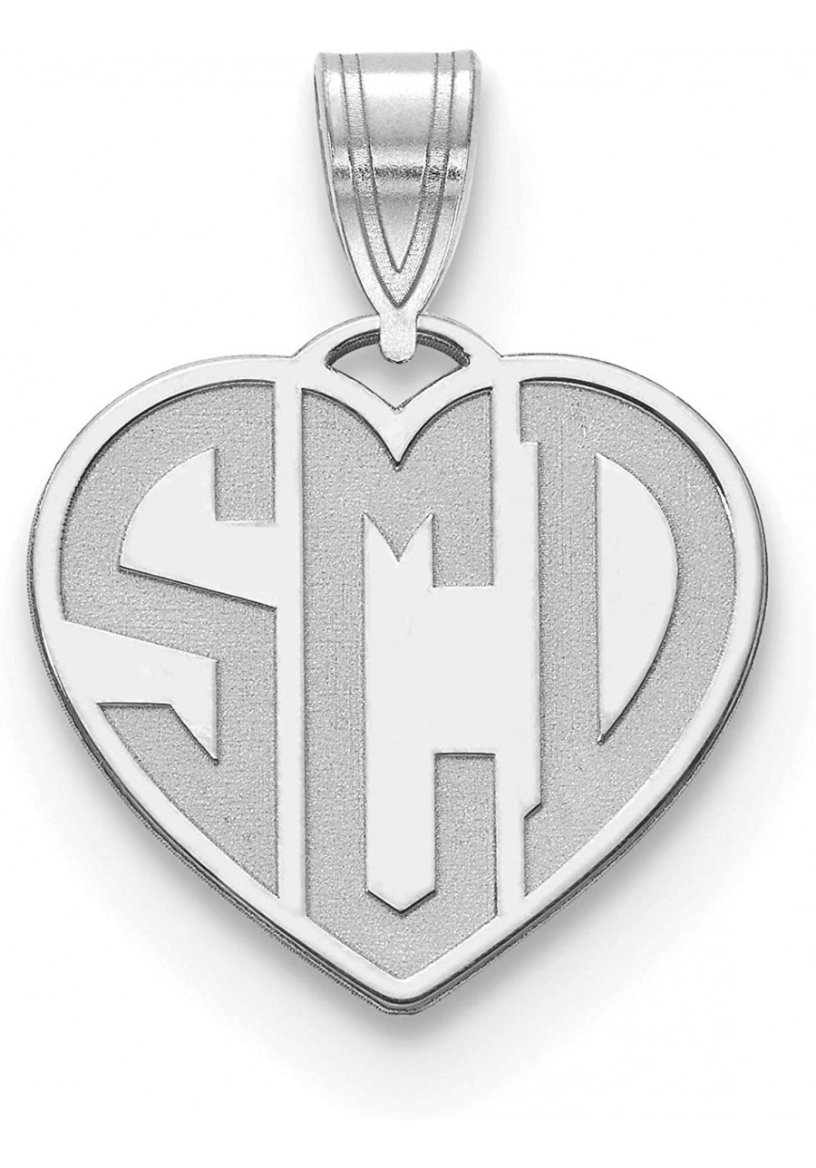 Etched Heart Monogram Pendant Personalized - Medium Size $37.92 Pendants & Coins