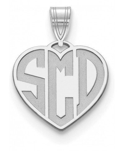 Etched Heart Monogram Pendant Personalized - Medium Size $37.92 Pendants & Coins