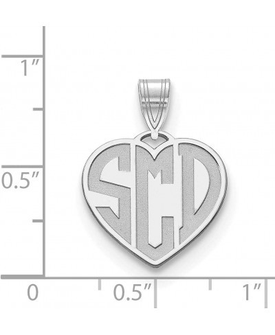 Etched Heart Monogram Pendant Personalized - Medium Size $37.92 Pendants & Coins