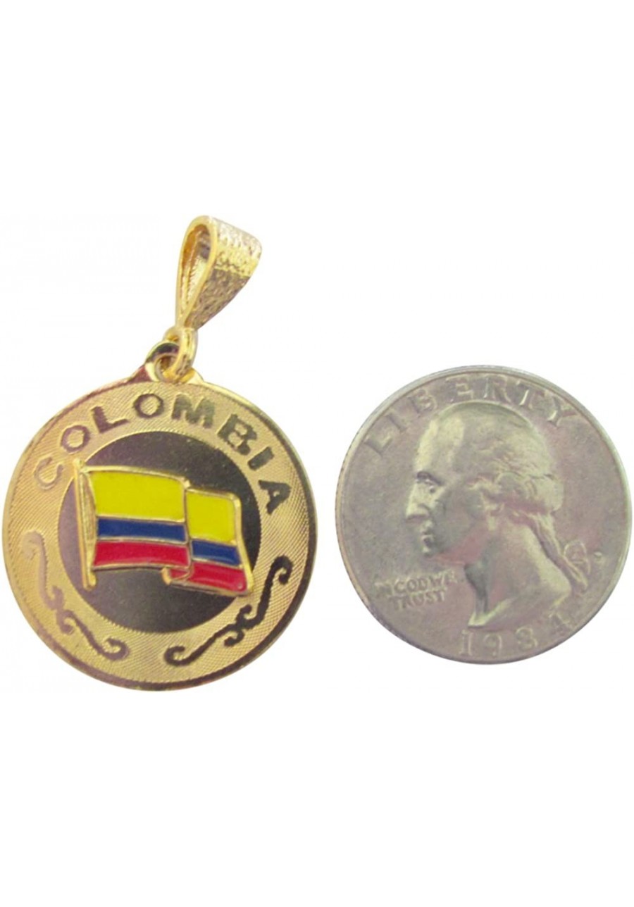 14kt Overlay Colombia Flag Pendant About 1 Inch $24.69 Pendants & Coins