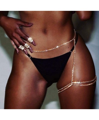 Rhinestone Waist Chains Gold Crystal Belly Chain Sparkly Leg Thigh Chain Body Accessories Jewerly for Women and Girls $8.71 B...