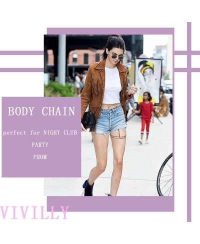 Rhinestone Waist Chains Gold Crystal Belly Chain Sparkly Leg Thigh Chain Body Accessories Jewerly for Women and Girls $8.71 B...