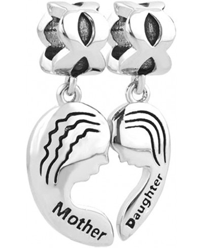 Mom Mother Daughter Heart Love Family Dangle Charm Beads for Bracelets $7.52 Charms & Charm Bracelets