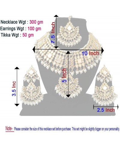 Indian Wedding Kundan Jewelry Choker Necklace Set for Women $43.17 Jewelry Sets