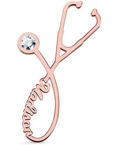 Personalized Stethoscope Brooch Name Brooch Pins Custom Any Name Plate Initial Doctor Nurse Clothes Brooch $33.95 Brooches & ...