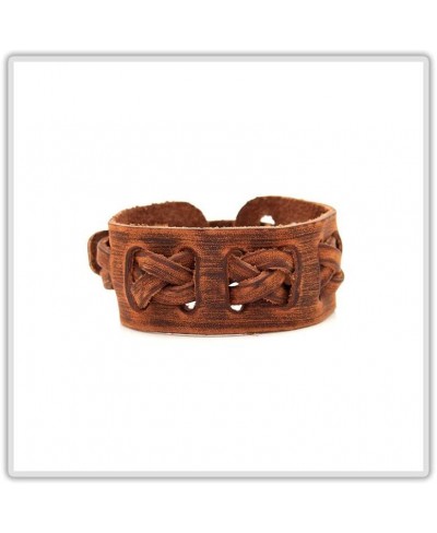 Punk Retro Twist Braided Wide Leather Wristband Arm Cuff Bracelet $10.20 Cuff