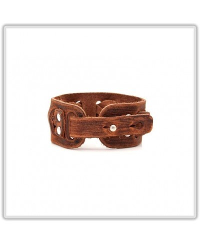 Punk Retro Twist Braided Wide Leather Wristband Arm Cuff Bracelet $10.20 Cuff