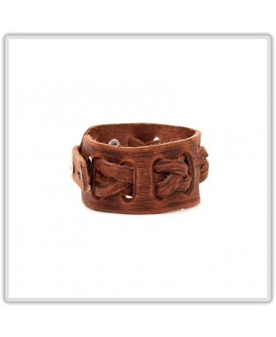 Punk Retro Twist Braided Wide Leather Wristband Arm Cuff Bracelet $10.20 Cuff