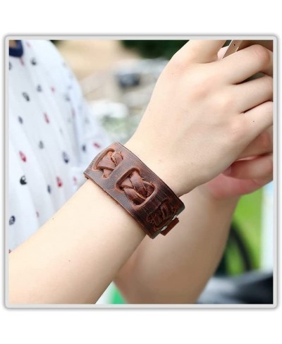 Punk Retro Twist Braided Wide Leather Wristband Arm Cuff Bracelet $10.20 Cuff