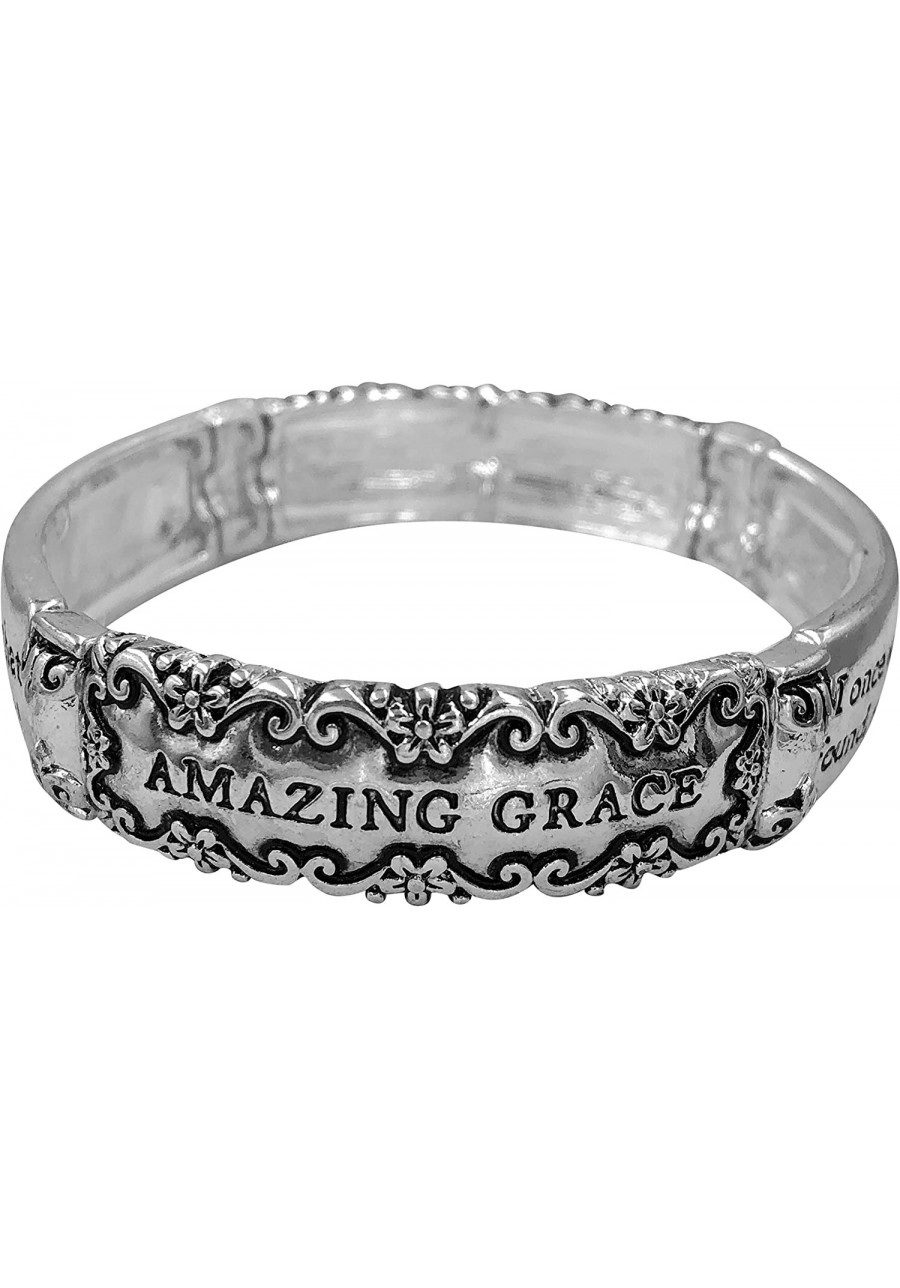 Blessing Inspirational Worded Burnished Worn Metal Stretch Bracelet $23.38 Stretch