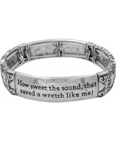 Blessing Inspirational Worded Burnished Worn Metal Stretch Bracelet $23.38 Stretch