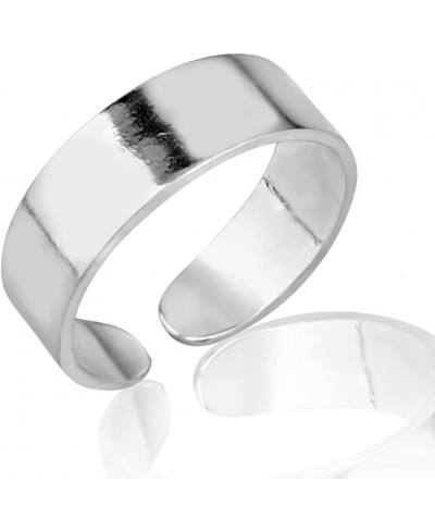 925 Sterling Silver Simple Classic Minimalist Wide Band Unisex Open Ended Band Toe Ring 5mm $21.60 Toe Rings