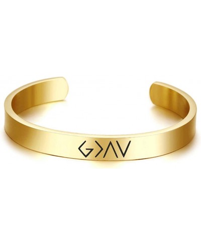 God is Greater Than High's and Low's Stainless Steel Inspirational Cuff Bangle Bracelet 59MM/64MM $14.68 Cuff