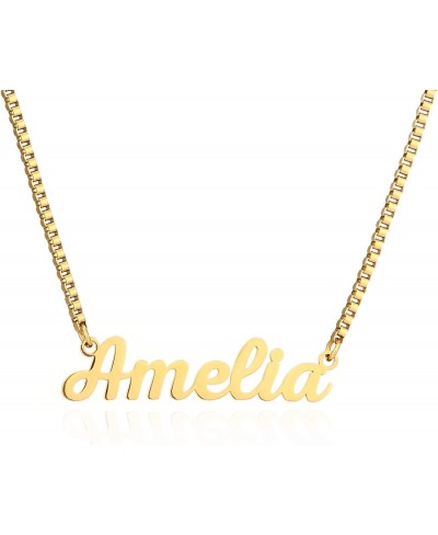 Name Necklace Personalized 18K Gold Plated Custom Necklaces Name Plate Necklaces Personalized Necklace for Women Girls $21.14...