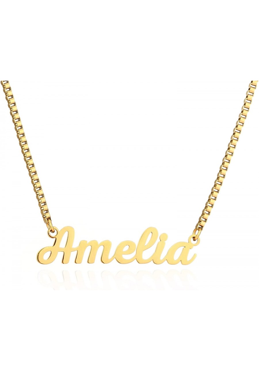 Name Necklace Personalized 18K Gold Plated Custom Necklaces Name Plate Necklaces Personalized Necklace for Women Girls $21.14...