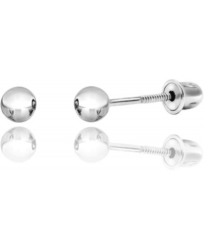 14kt White Gold Balls Stud Earrings with Screwback $25.37 Ball