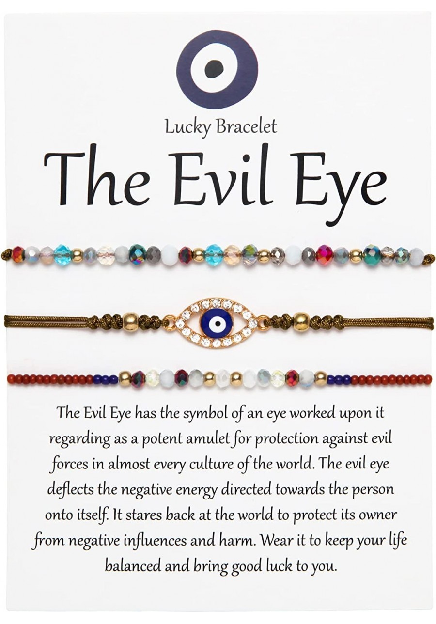 3 Pcs Evil Eye Bracelets Pack Mexican Bracelets Aesthetic Evil Eye Jewelry Protection Bracelet Pulseras De Mujer Beaded Brace...