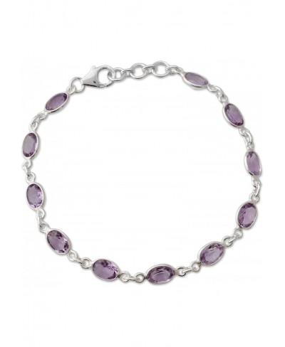 Oval Amethyst .925 Sterling Silver Tennis Bracelet 7" 'Romantic Violet' $35.21 Tennis