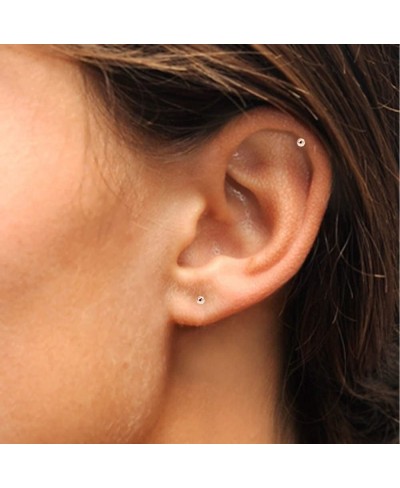 3 Pairs Sterling Silver 2mm Polished Ball Bead Tiny Stud Earrings $15.84 Stud