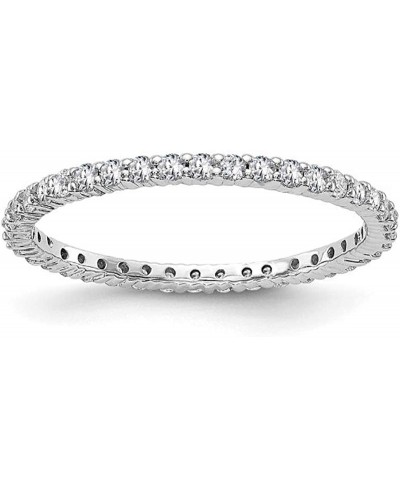 2MM Sterling Silver 925 Round Cut Cubic Zirconia Stackable Eternity Bands $12.17 Eternity Rings