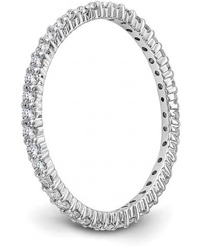 2MM Sterling Silver 925 Round Cut Cubic Zirconia Stackable Eternity Bands $12.17 Eternity Rings