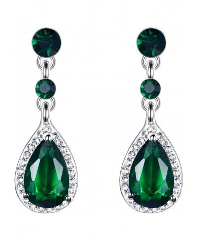 Women's Silver-tone Cubic Zirconia Crystal Teardrop Bridal Drop Dangle Earrings $20.66 Drop & Dangle