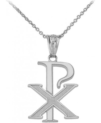 925 Sterling Silver Chi Rho PX XP Christogram Symbol Pendant Necklace $37.32 Pendant Necklaces