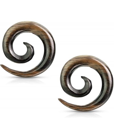 Striped Ebony Wood Spiral Tapered Hanger Ear Plugs Sold as a Pair $15.30 Piercing Jewelry