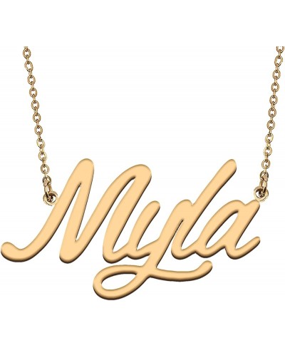 Custom Name Necklace Gold Plated Pendant with Name Best Friend Birthday Gift Mother Day Wedding Jewelry $15.48 Pendant Necklaces
