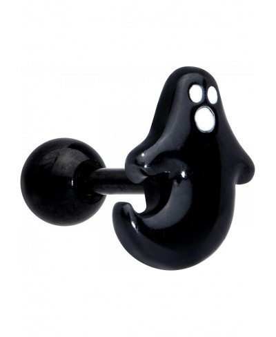 16G Womens Black PVD Steel Black Howling Ghost Cartilage Earring Helix Tragus Jewelry 1/4 $13.24 Piercing Jewelry