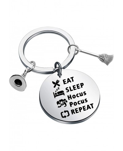 Witch Gift Witch Inspired Gift Eat Sleep Repeat Keychain Halloween Magic Gift $11.99 Pendants & Coins