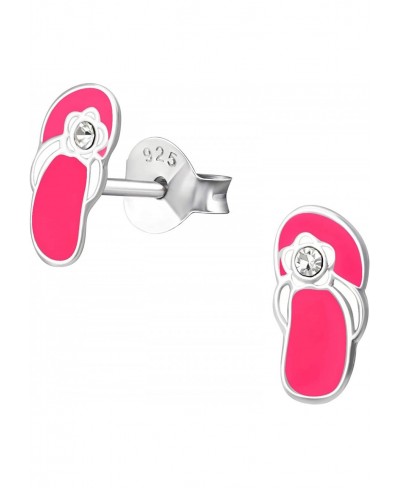 925 Sterling Silver Small pink Flip Flops Sandal Stud Earrings (Nickel Free) 6343 $16.36 Stud