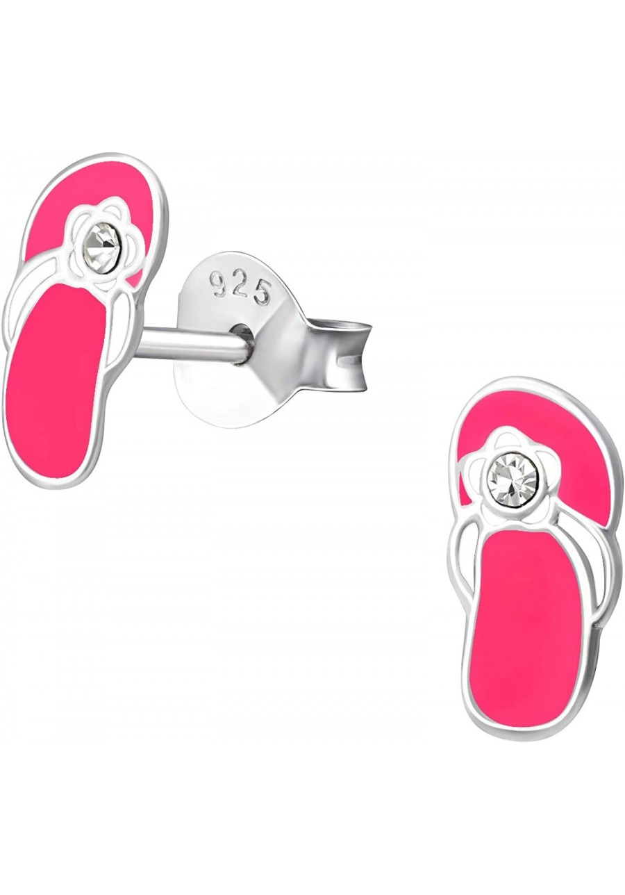 925 Sterling Silver Small pink Flip Flops Sandal Stud Earrings (Nickel Free) 6343 $16.36 Stud