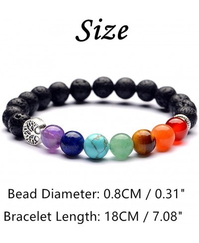 7 Chakra Lava Rock Mala Beads Bracelet Tree of Life Essential Oil Diffuser Healing Energy Bracelet $6.81 Strand