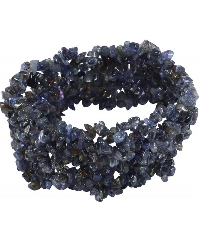 India Blue Iolite Gemstone Stretchable New Bracelet For Women & Girls $19.50 Stretch