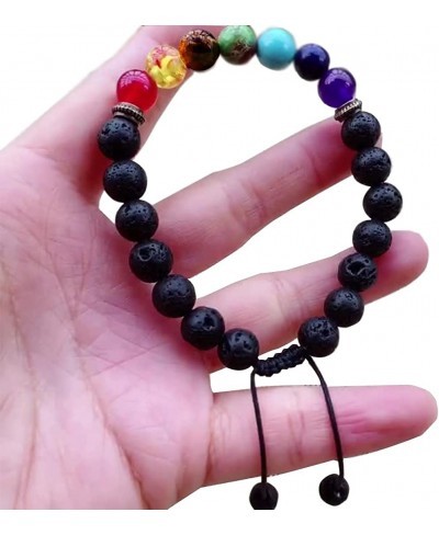 Lava Stone Bracelet Chakra Bracelets For Women Lava Bead Bracelets For Essential Oils 7 Chakra Bracelets For Men Lava Rock Br...