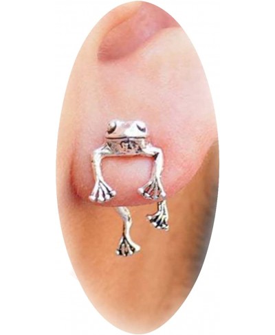 Frog Earrings for Girls 3D Sliver Frog Earrings for Women Post Studs Earrings Gifts for Wife Girlfriend $11.97 Stud