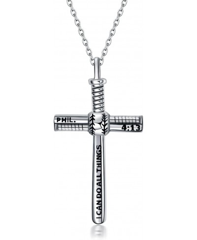 Cross Necklace for Men Women 925 Sterling Silver Celtic Cross Necklace Strength Bible Verse I Can Do All Things Pendant Jewel...