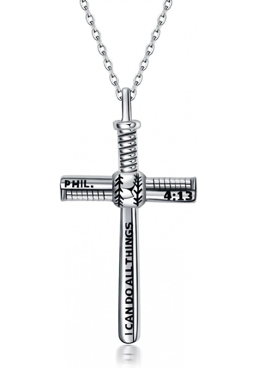 Cross Necklace for Men Women 925 Sterling Silver Celtic Cross Necklace Strength Bible Verse I Can Do All Things Pendant Jewel...