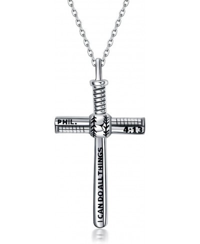 Cross Necklace for Men Women 925 Sterling Silver Celtic Cross Necklace Strength Bible Verse I Can Do All Things Pendant Jewel...