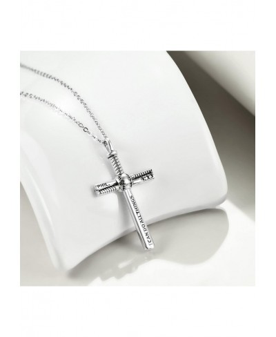 Cross Necklace for Men Women 925 Sterling Silver Celtic Cross Necklace Strength Bible Verse I Can Do All Things Pendant Jewel...