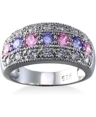 Fashion Trend Couple Ring AAA Grade Cubic Zirconia CZ Platinum-Plated Multi-Stone Ring Party Club Jewelry (US Size 9) $14.78 ...
