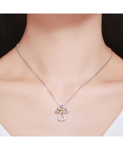 925 Sterling Silver Pendant Necklace Guardian Angel Eternal infinity Hamsa Chokers Heart Necklace for Women Girls Holiday Jew...