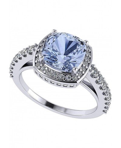 2.00ct Simulated Aquamarine Halo Engagement Ring in Pure Brilliance Zirconia & Solid 925 Sterling Silver $30.00 Engagement Rings