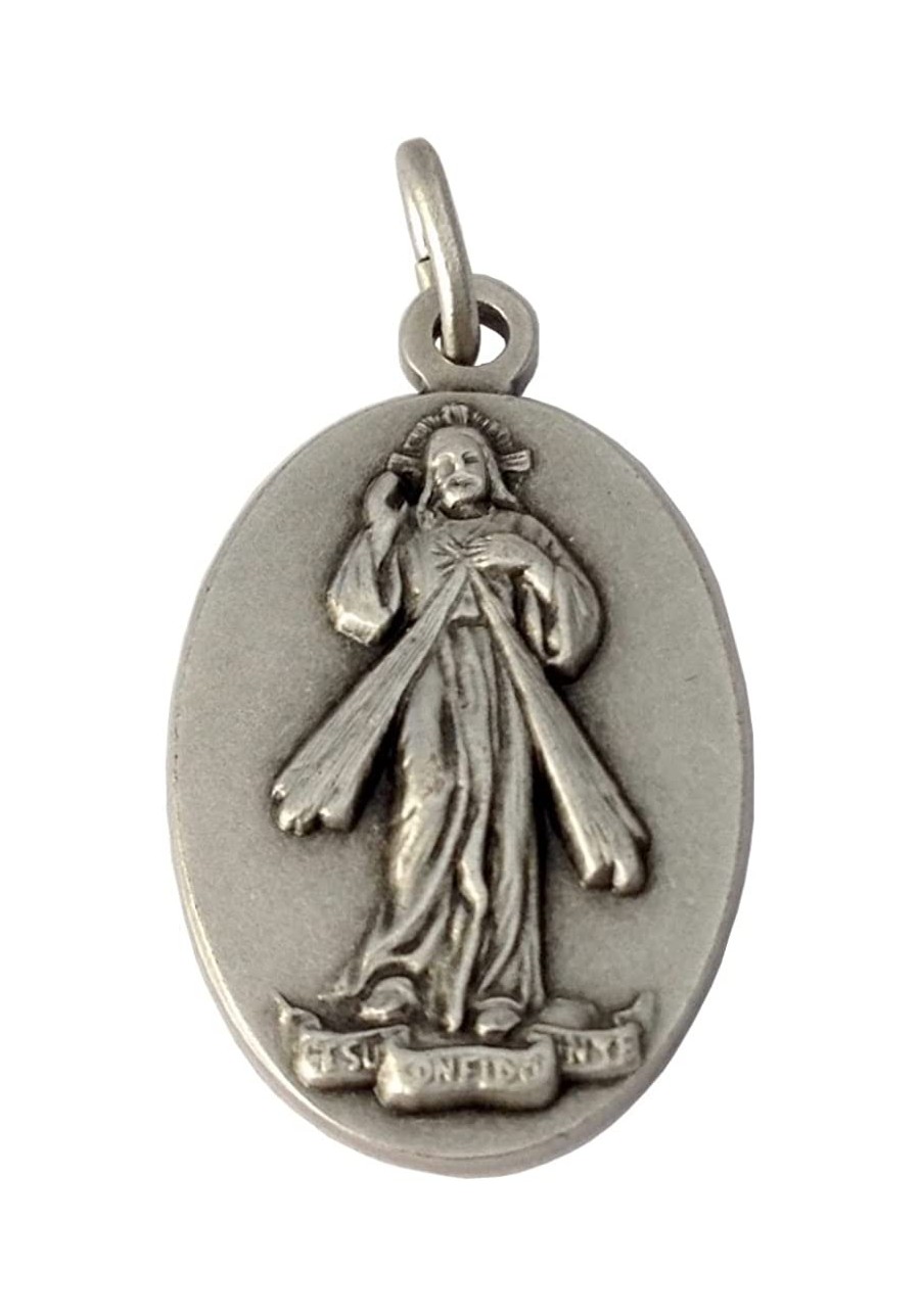 OVAL MEDAL OF MERCIFUL JESUS - MADE IN HIGH RELIEF - 100% MADE IN ITALY $11.35 Pendants & Coins