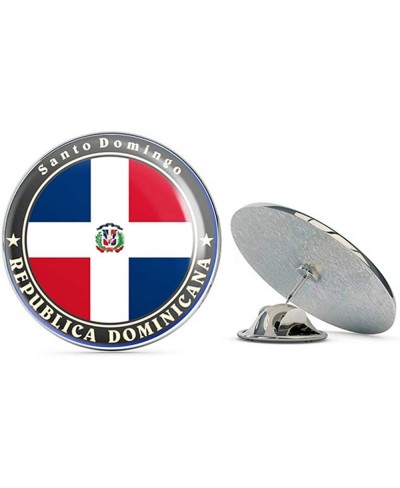 Domincan Republic Round Metal 0.75" Lapel Pin Hat Shirt Pin Tie Tack Pinback $8.47 Brooches & Pins